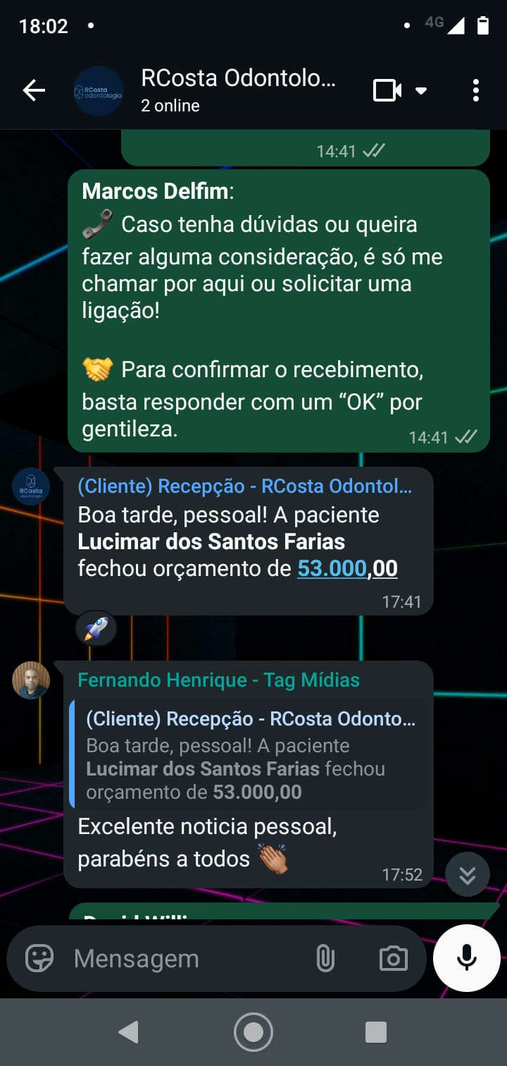 Registro de WhatsApp do funil de vendas